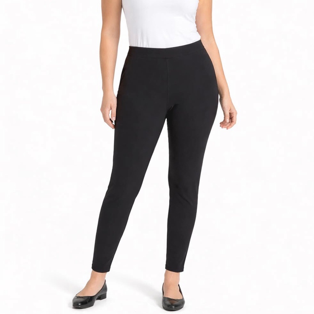 Eileen Fisher Black Slim Ankle Pants Stretch Pull On Legging Size 3X
